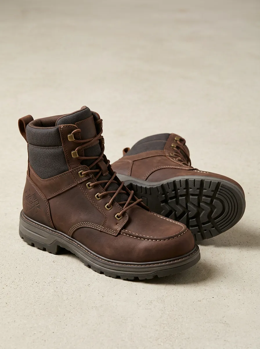 Men's Classic Geometric Embossed Work Boots