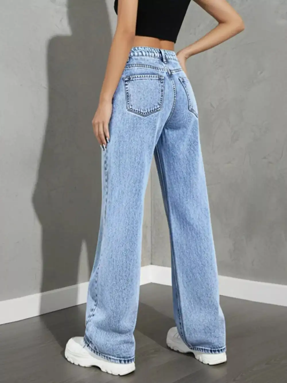 Front-Closure High-Waist High-Rise Denim Jeans
