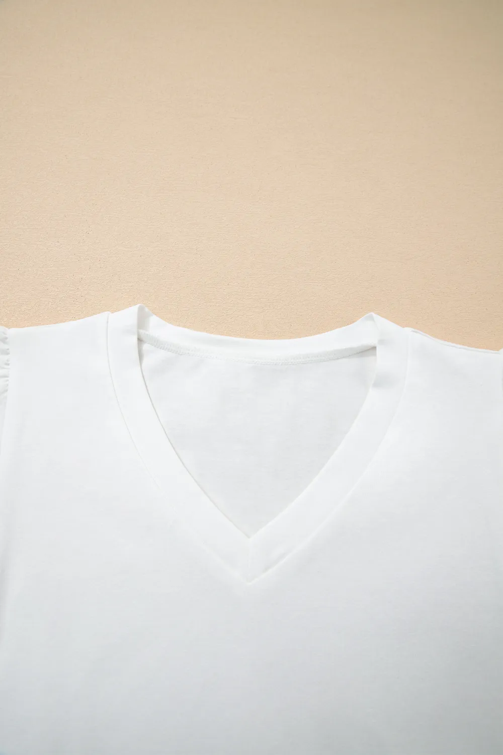White Eyelet Embroidered Flutter Sleeve Tee