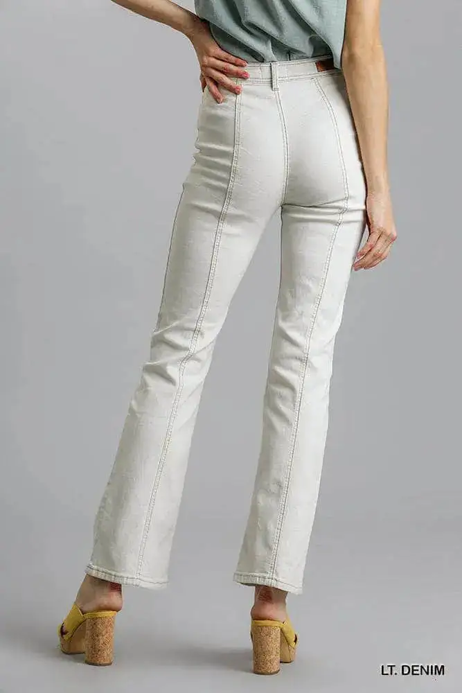 Tailored Refined Pocketed Straight Leg Jeans