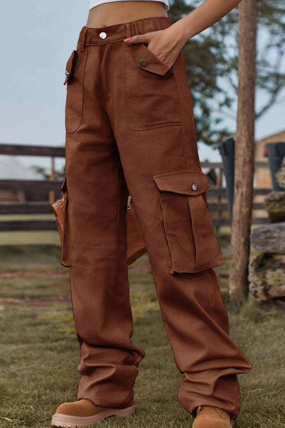 Loose Fit Long Jeans With Pockets