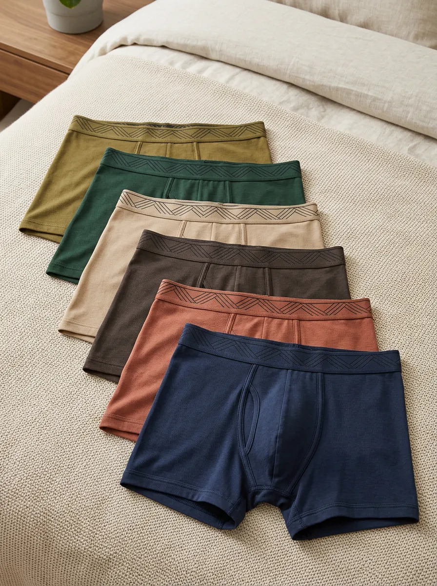 Men's Multi-color Geometric Waistband Printed Boxer Briefs Set