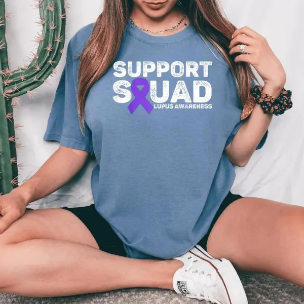 Support Squad Lupus Awareness Month For Patients Women's Oversized Comfort T-Shirt