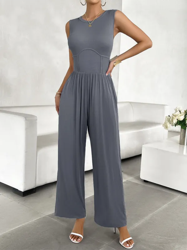 Clean Slim Fit Sleeveless Jumpsuit