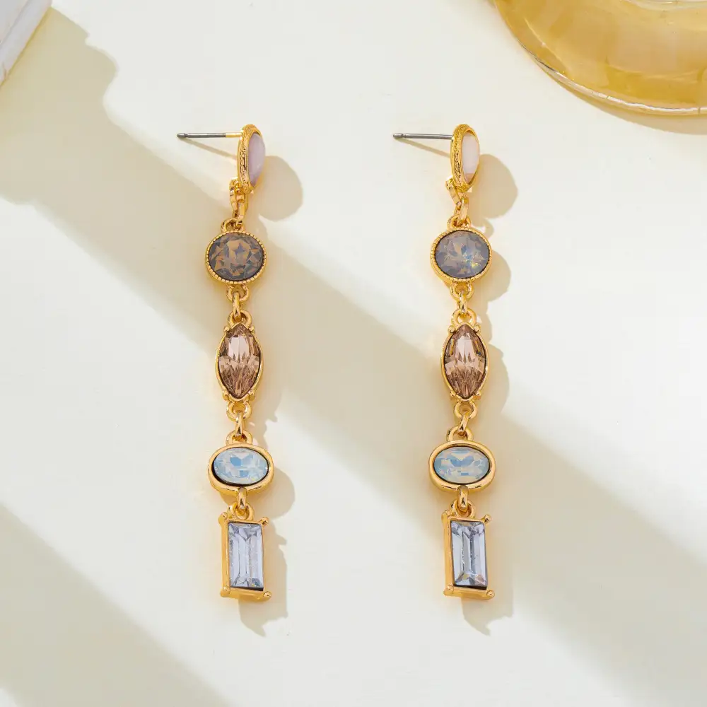 Multi Shape Gemstone Linear Drop