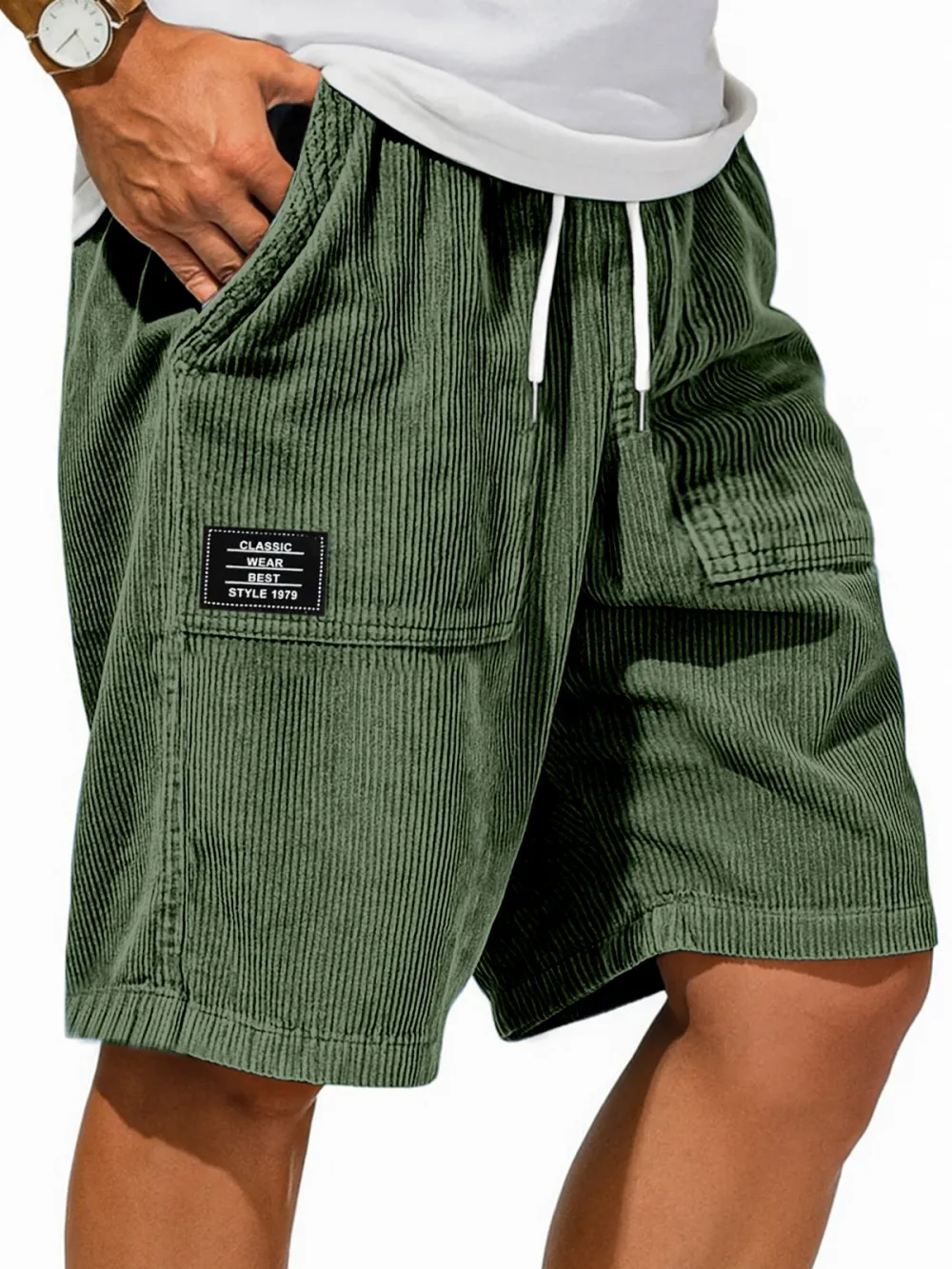 Structured Garment Washed Shorts