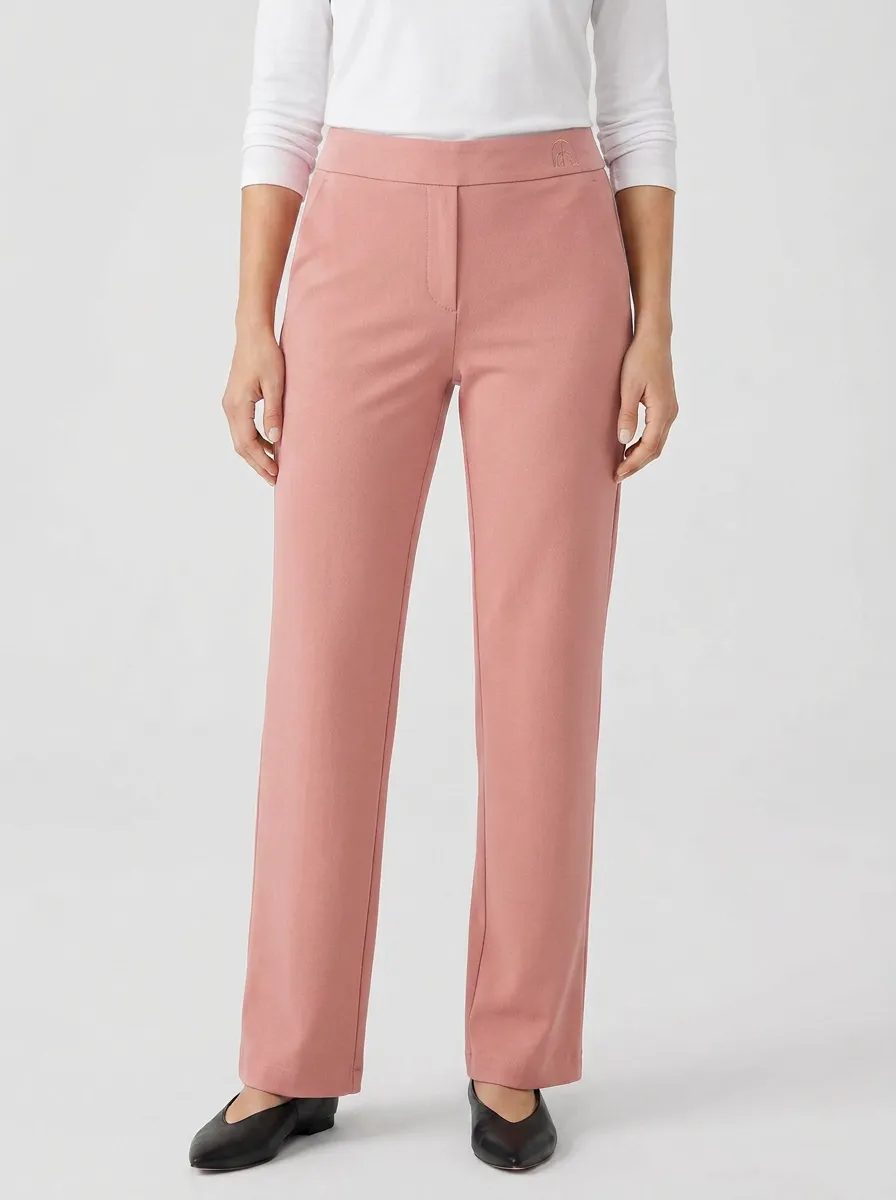 Women's Classic Comfort Arch Logo Printed Mid Rise Straight Leg Pants