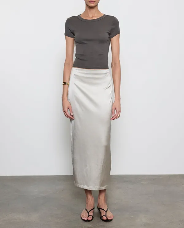 Baby Rib Cropped Tee Slate