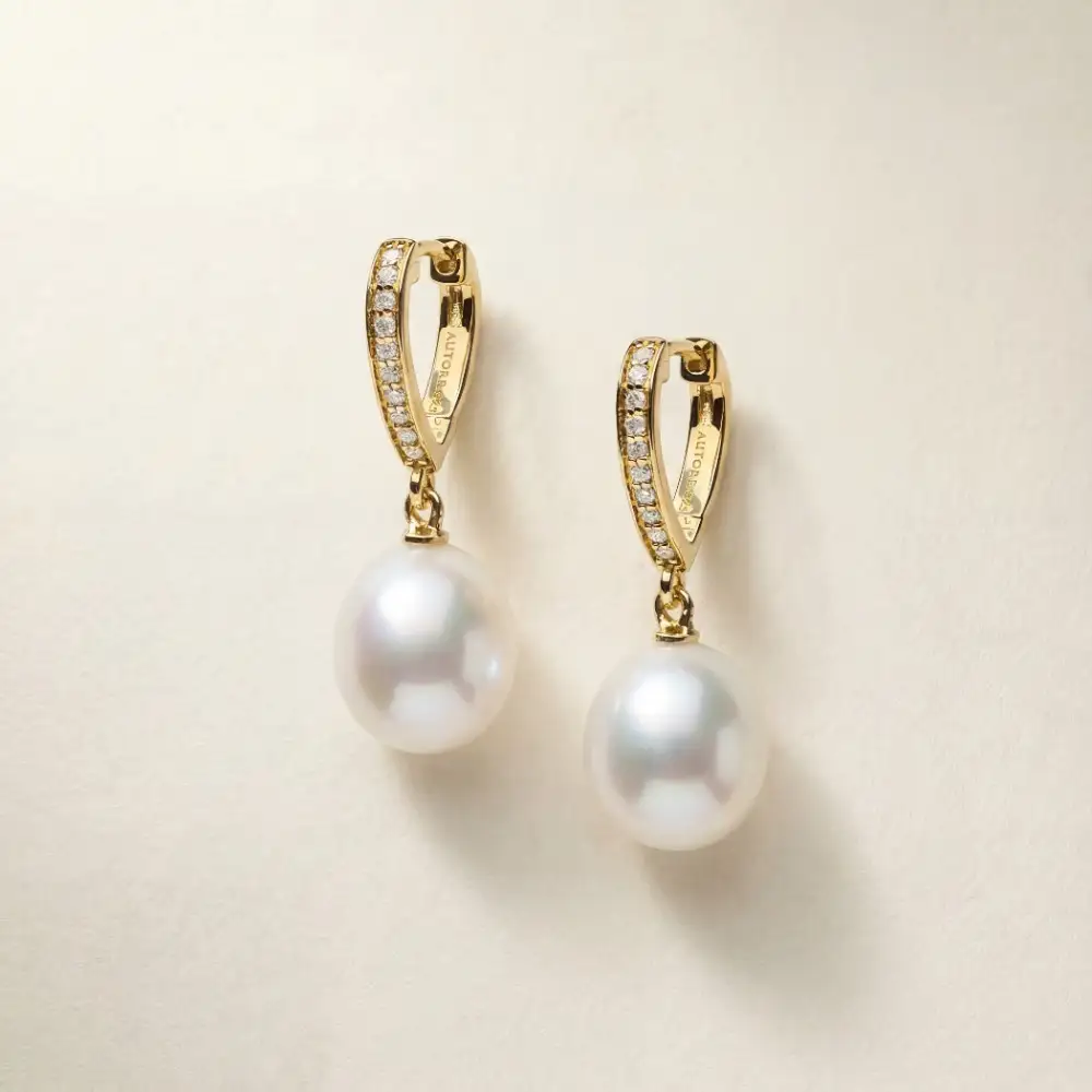 South Sea Pearl Huggie Hoop Earrings