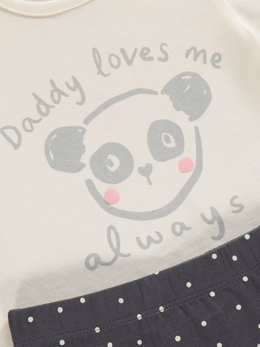 Daddy Loves Me T Shirt and Leggings Outfit detail 1