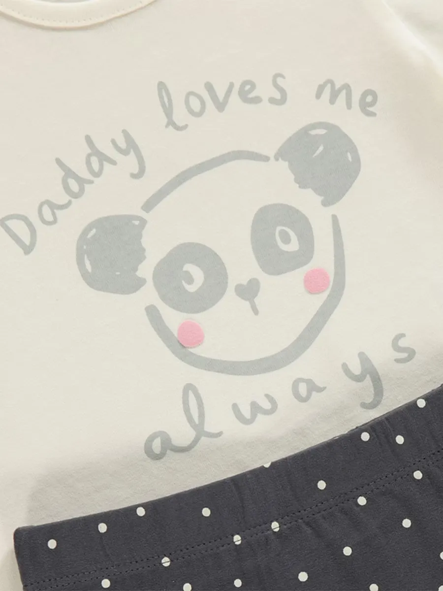 Daddy Loves Me T Shirt and Leggings Outfit