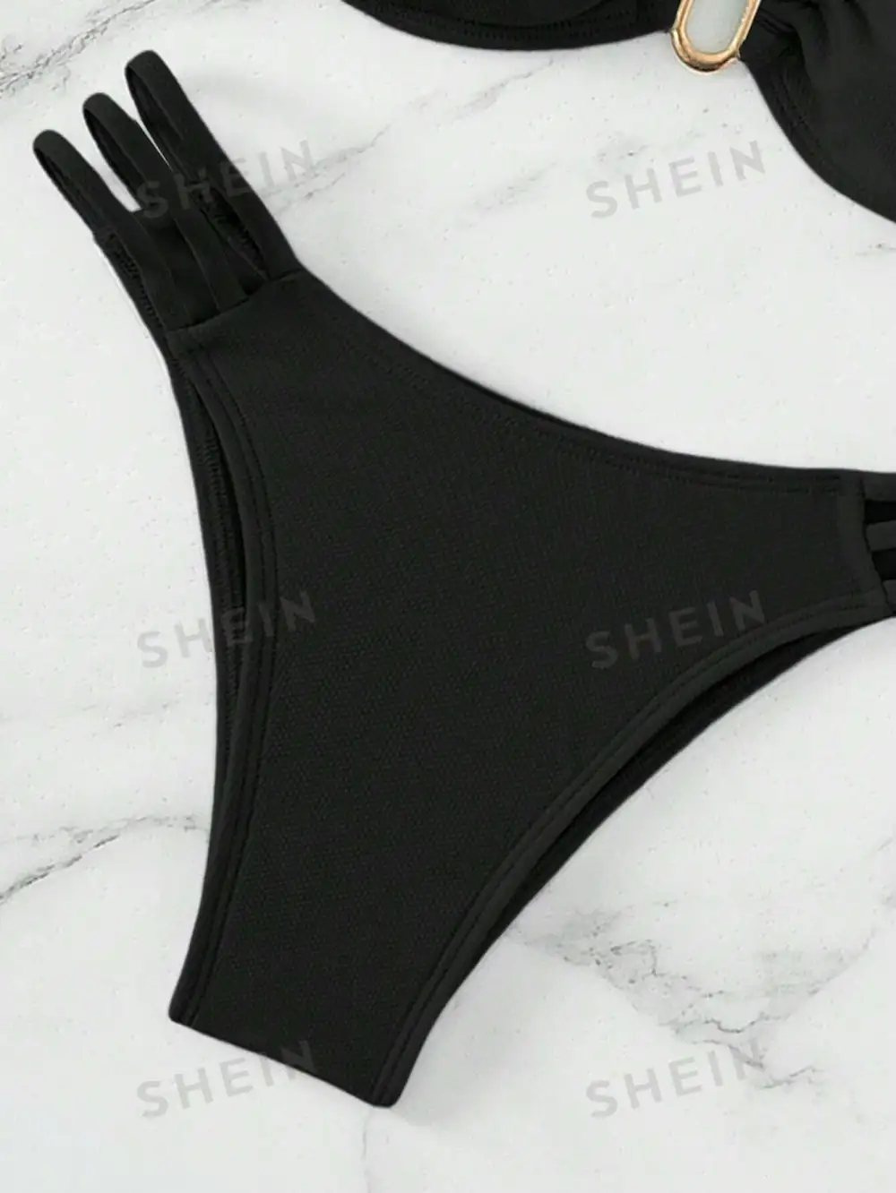 U-Buckle Ruched Cutout Bikini Set