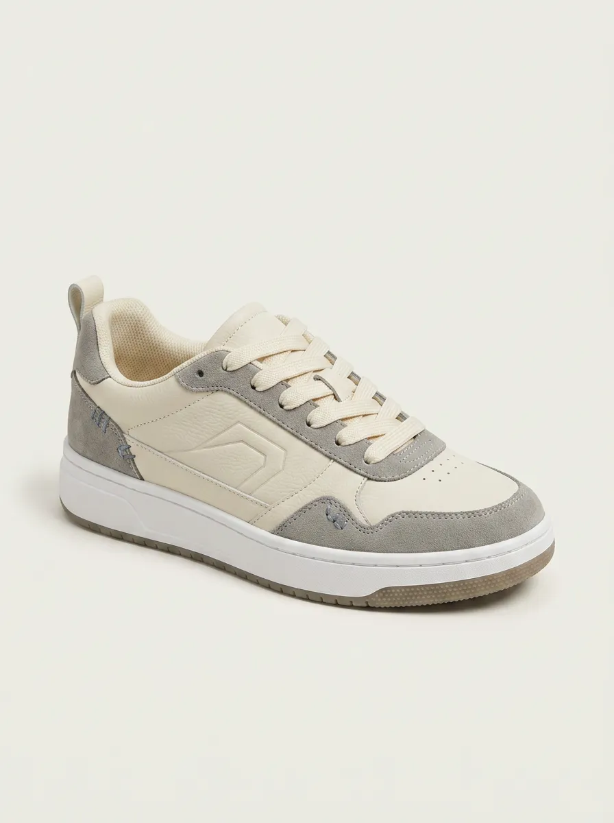 Lace-Detail Perforated Geometric Women's Low-Top Skate Sneakers