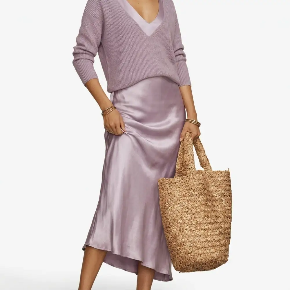 Knit Satin Two-Piece Set