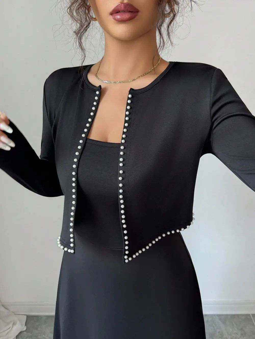 Knit Cardigan Slip Dress Set