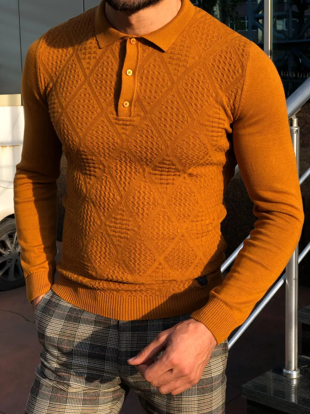 Everyday Polo Collar Slim Fit Knit Sweater