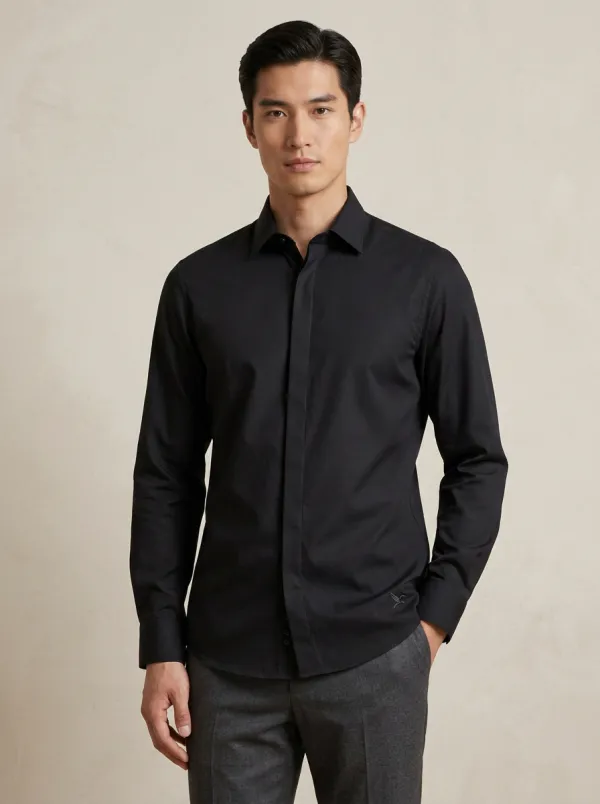 Men's Non-Iron Cotton Solid Light Gray Long Sleeve Dress Shirt