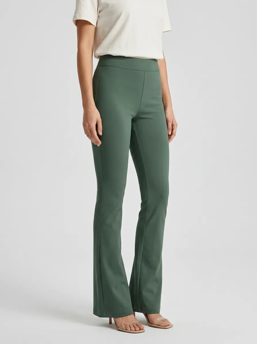 Clean-Look Mid-Rise Stretch Pants