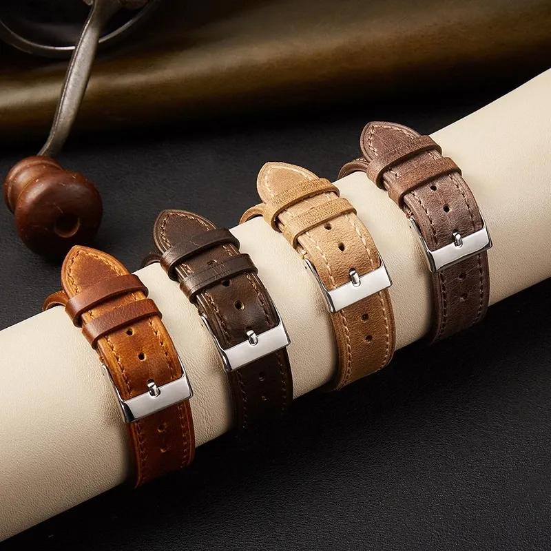 Premium Leather Watch Strap 18/19/20/21/22mm – Replacement Watch Band