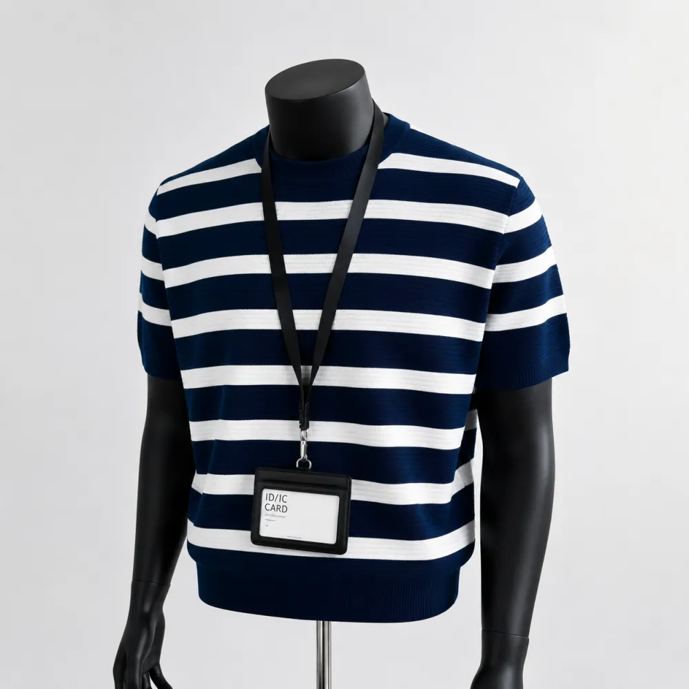 Stripe Textured Knit T-Shirt