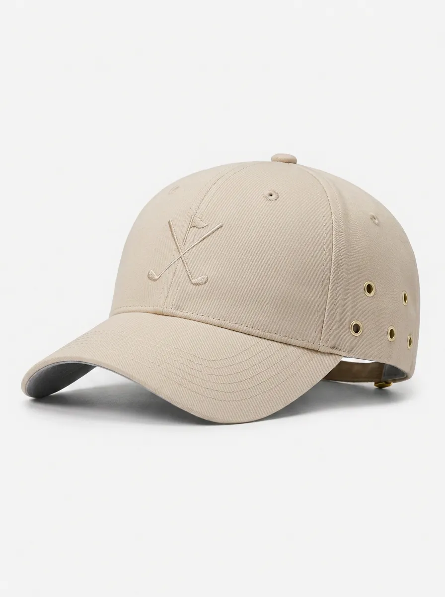 Unisex Equestrian Cap Featuring Crossed Horse Whip Embroidery