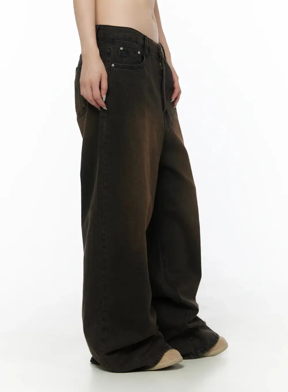 Washed Vintage Wash Baggy Jeans