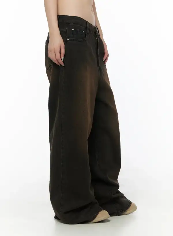 Washed Vintage Wash Baggy Jeans
