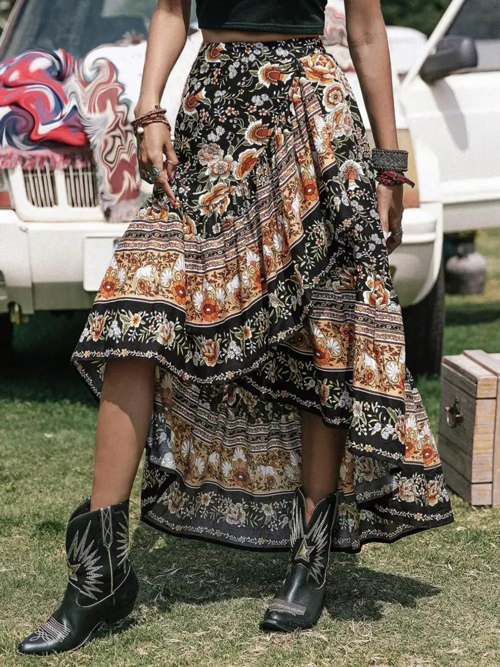 Graceful Printed Boho Skirt