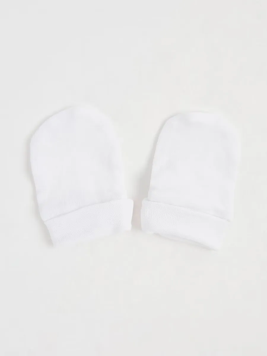 White Baby Mittens 4 Pack
