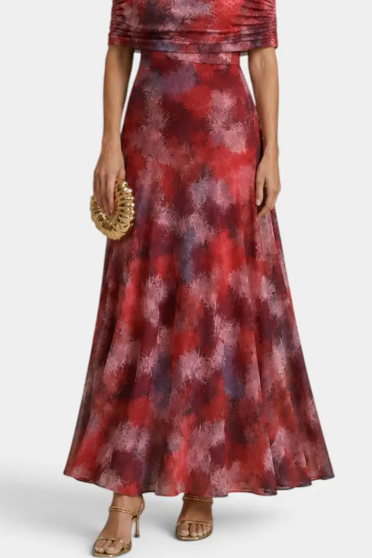 Asymmetric Tie-Dye Maxi Dress