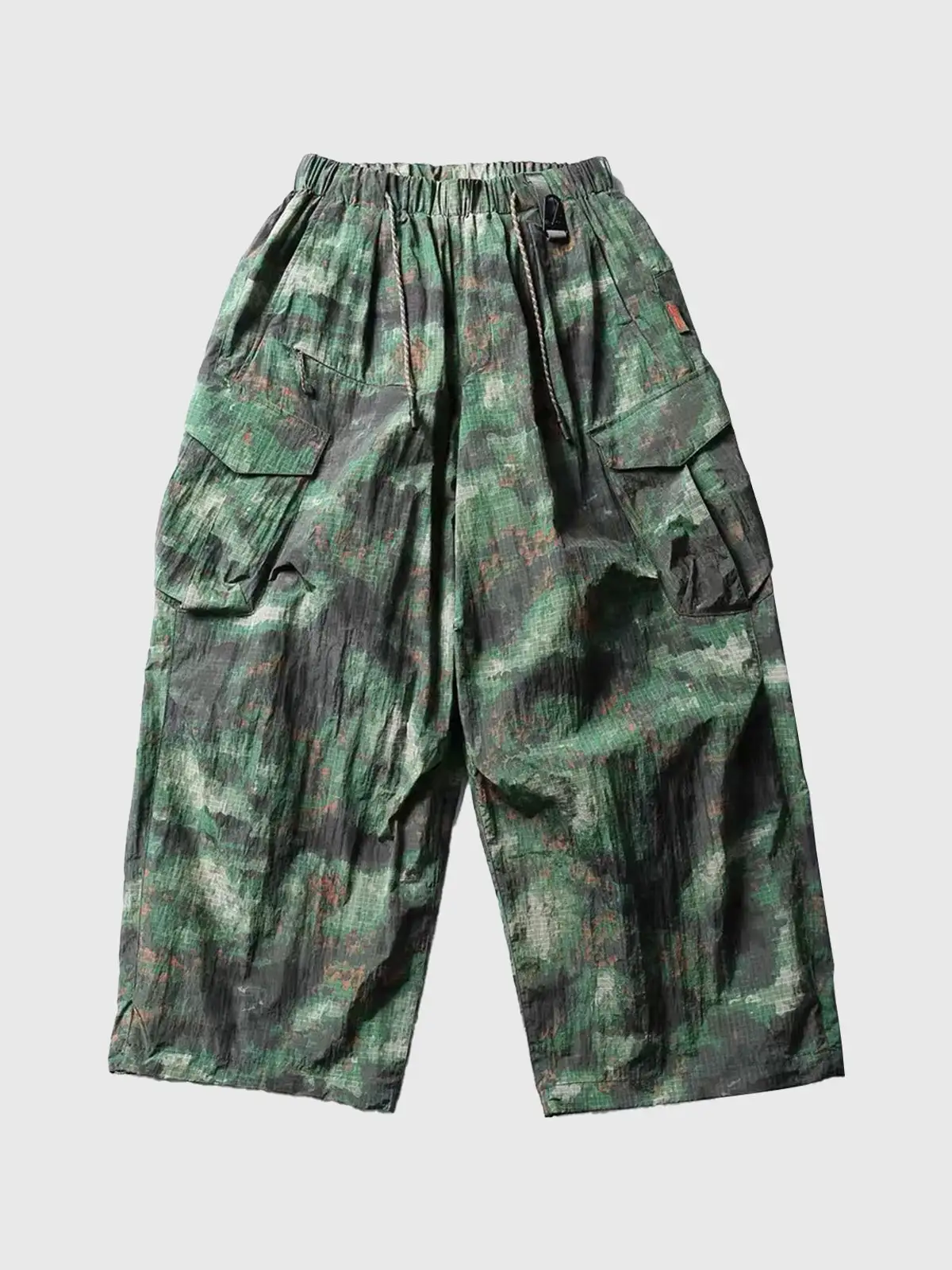 Wide-Leg Camouflage Shorts