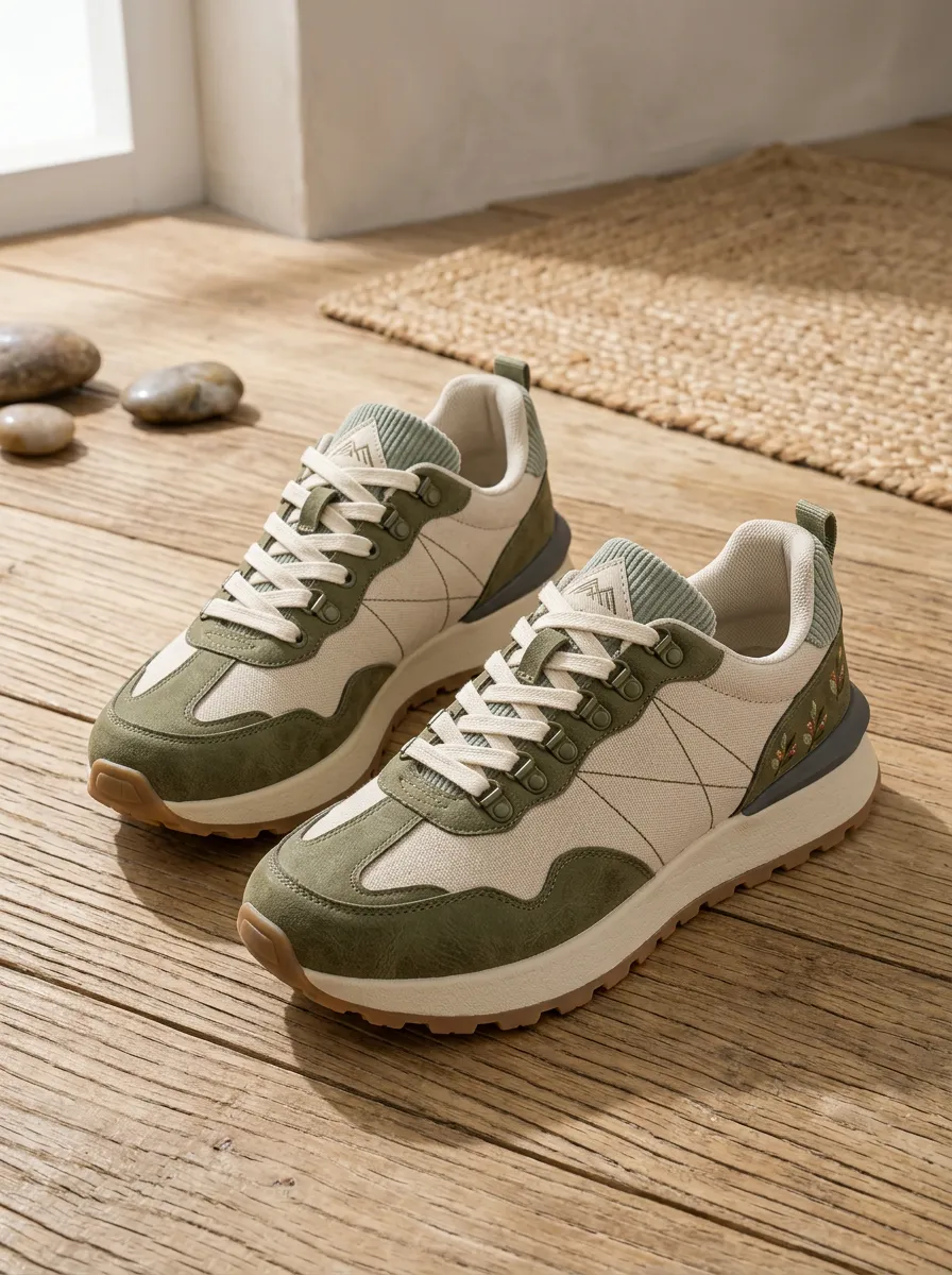 Women's Stride Outdoor Nature Lover Floral Embroidered Printed Sneakers