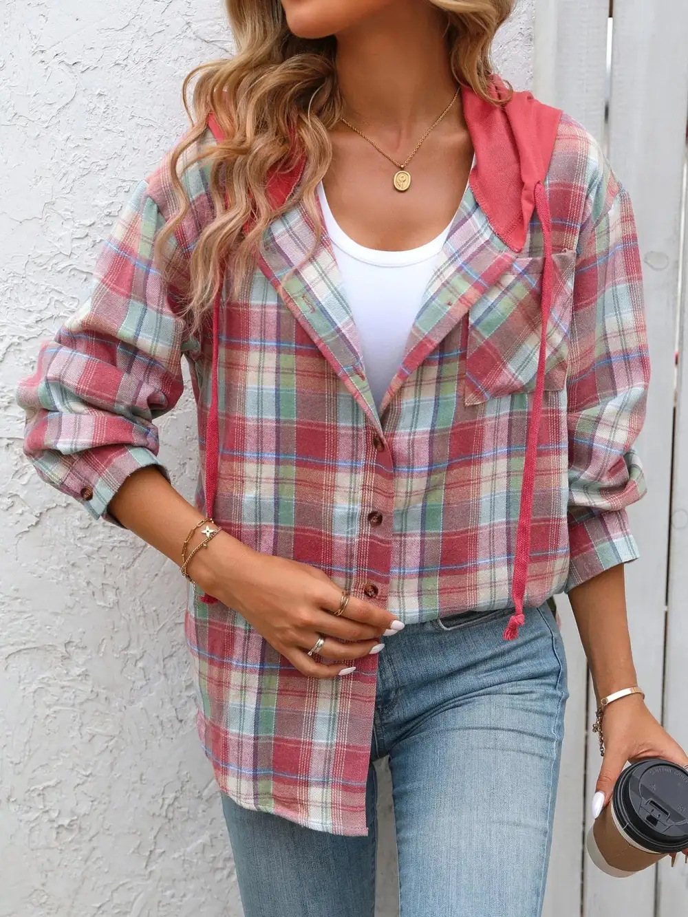 Button-up Plaid Shirt