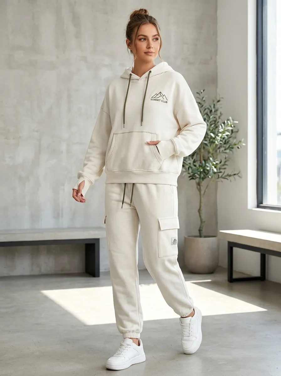 Women's Hiking Lover Summit Club Mountain Printed Hoodie Jogger Set