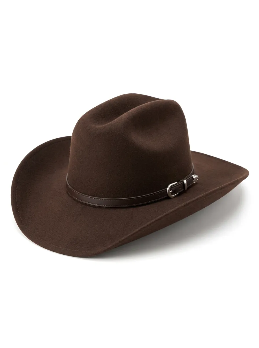 Brown Felt Hat with Simple Band