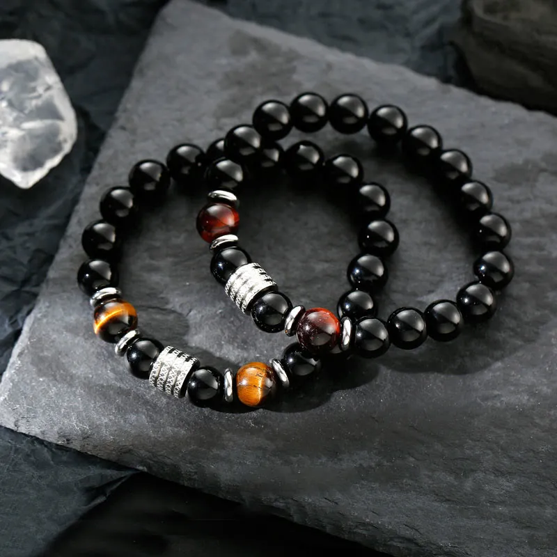 Natural Obsidian Tiger Eye Fulfillment Bracelet