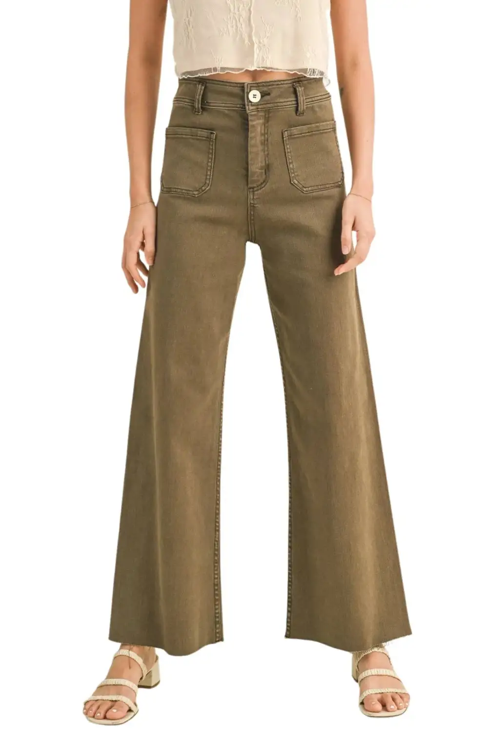 Front Pocket Wide Leg Pants