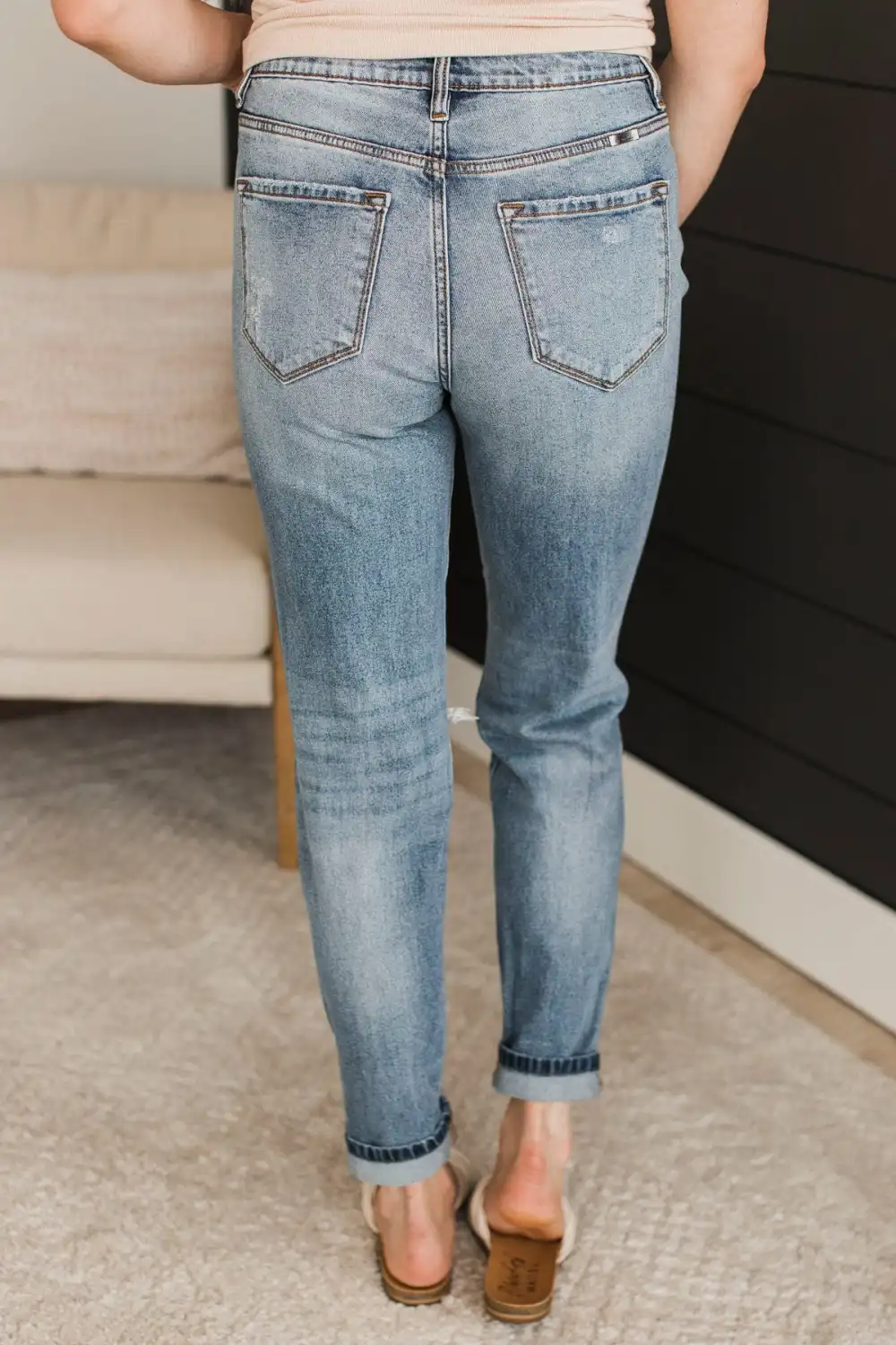 High-Rise Mom Distressed Jeans