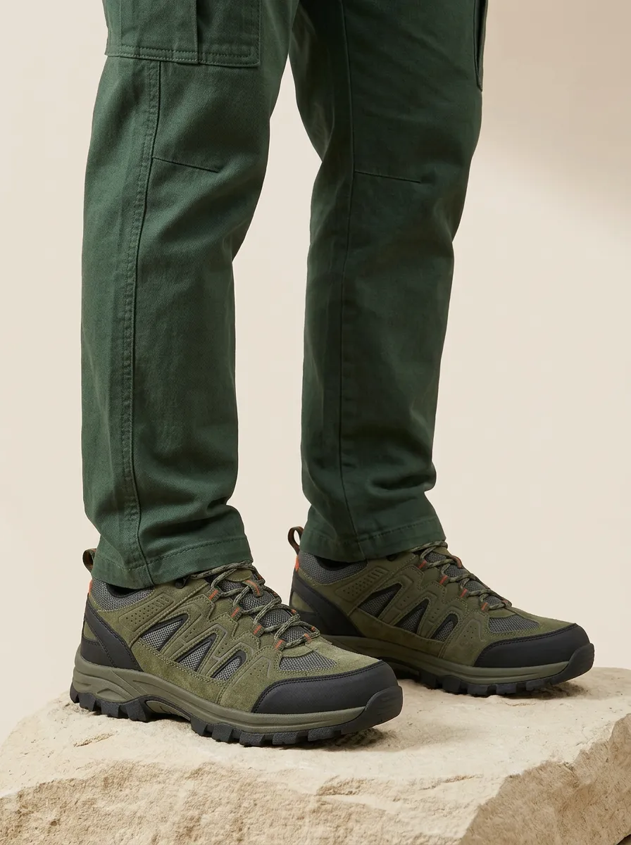 Men's Outdoor Hiking Suede Mesh Trekking Shoes