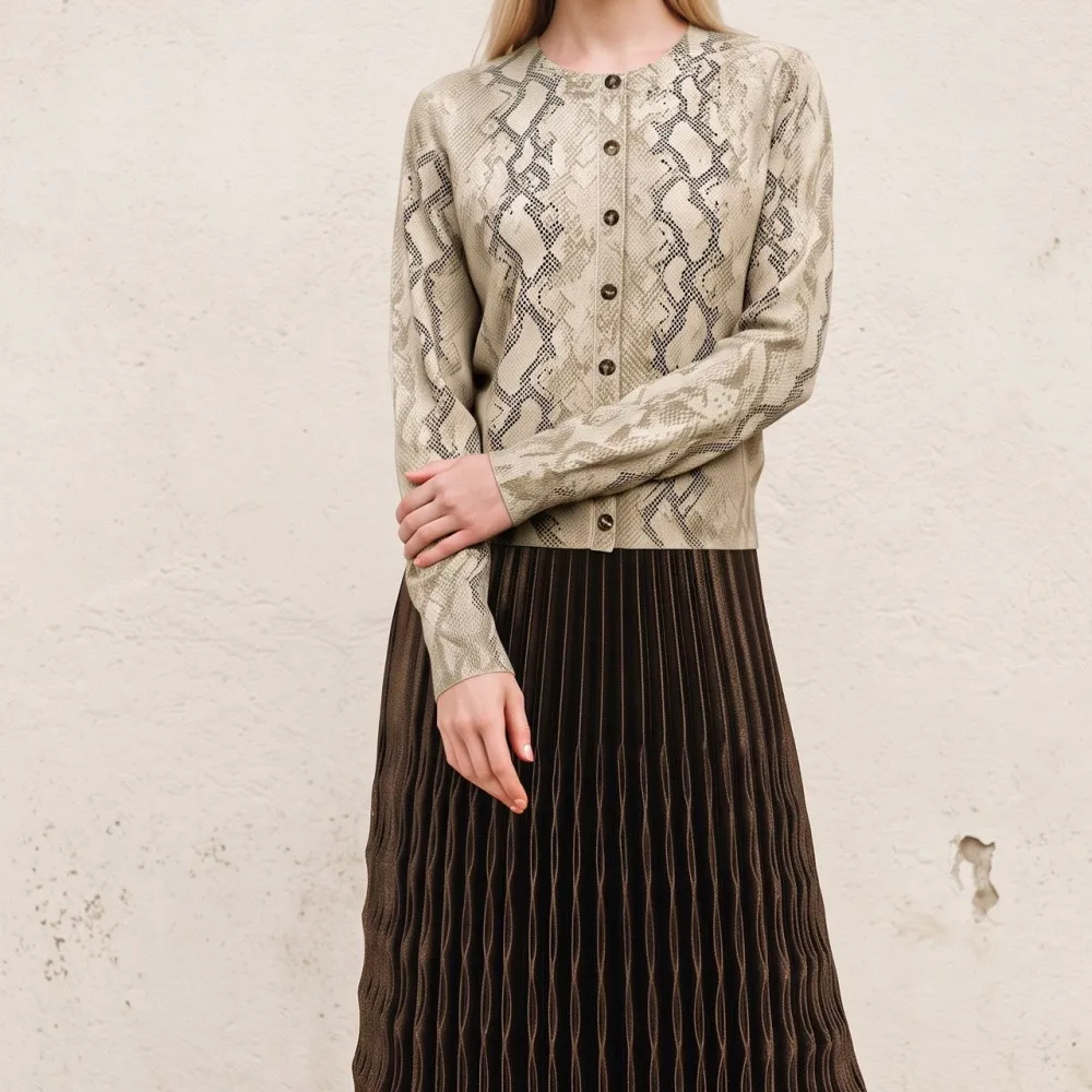 Snakeskin Cardigan Top