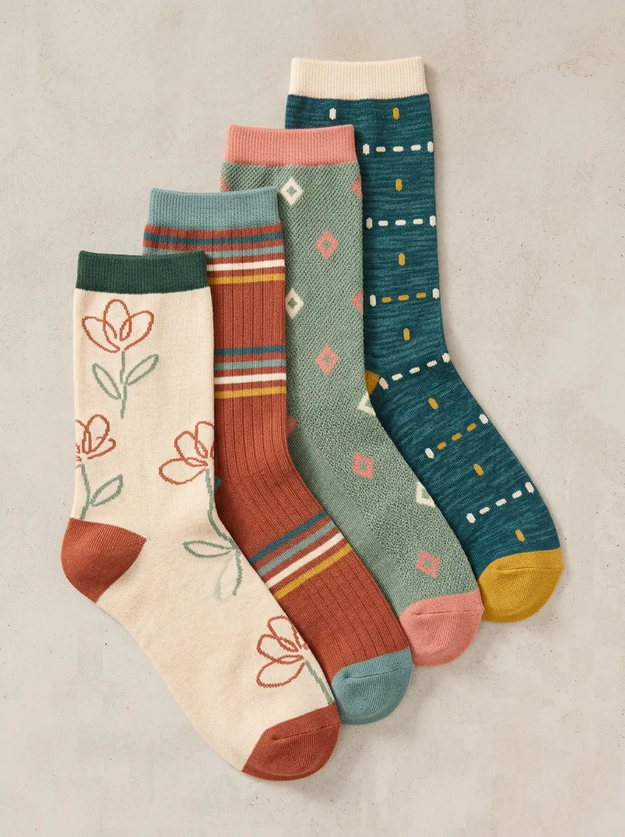Women's Four Pair Casual Socks