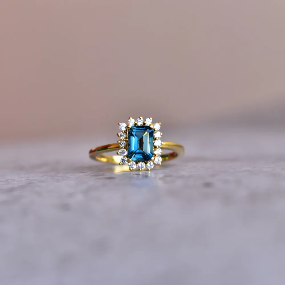 Halo Topaz Ring