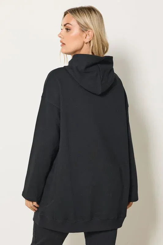 Black Seam Detail Hoodie