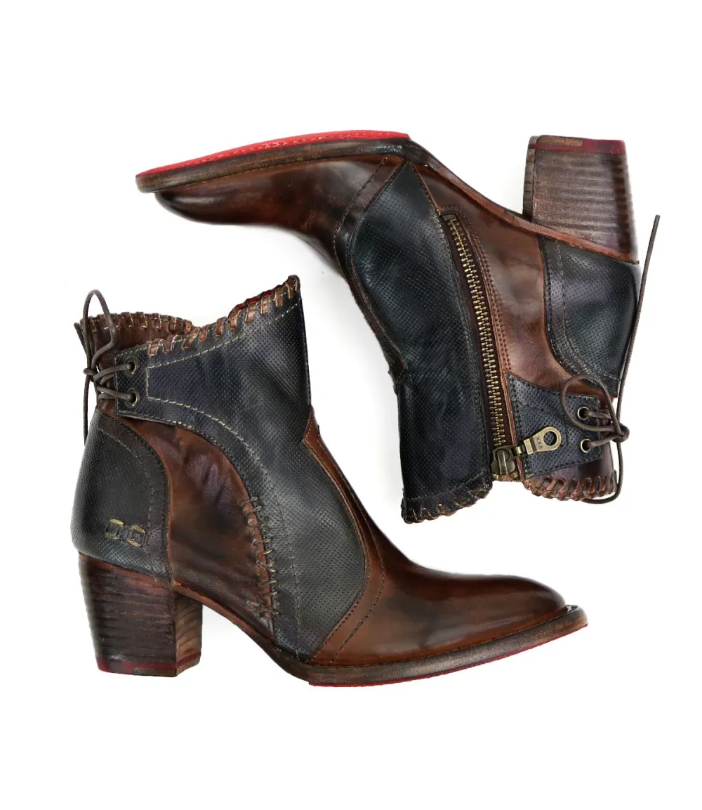 Back-Lace Side-Zip Ankle Boots