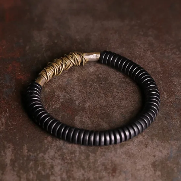 Natural Ebony Wood Copper Bracelet