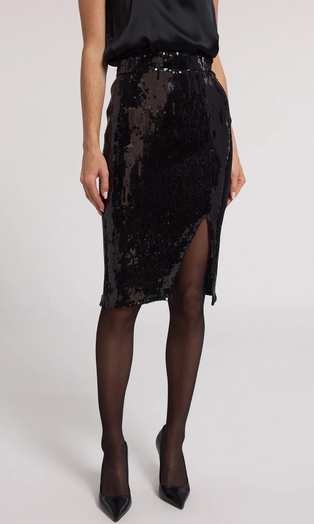 Black Sequin Skirt