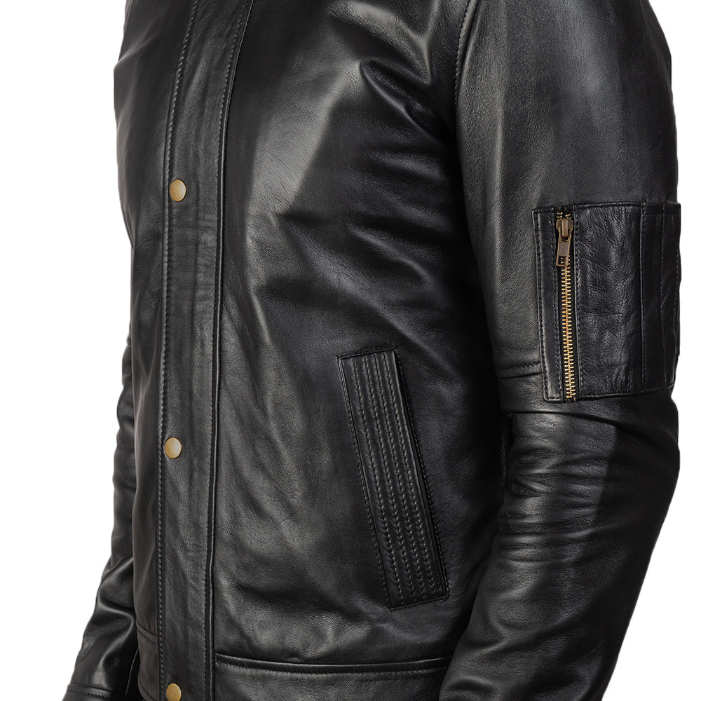 Men's Classic Utility Biker Leather Jacket