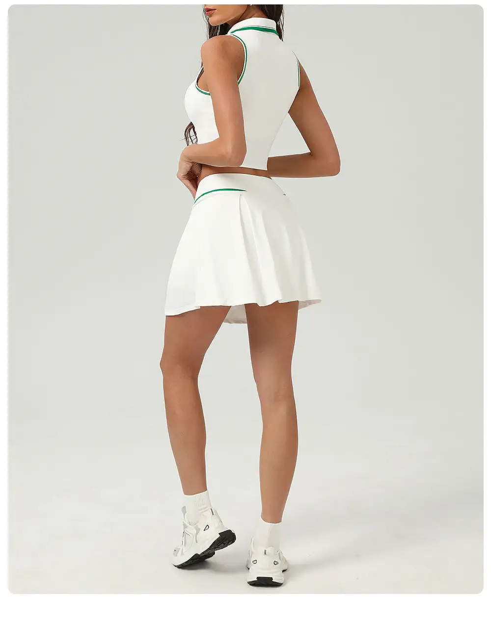 Sleeveless Tennis Top, Skort and Shorts Active Set