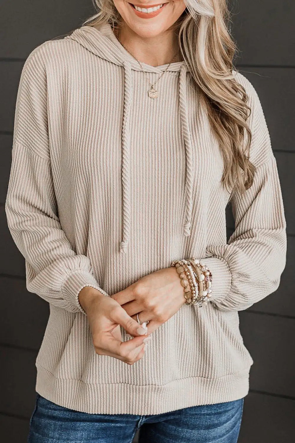 Corded Drawstring Hoodie