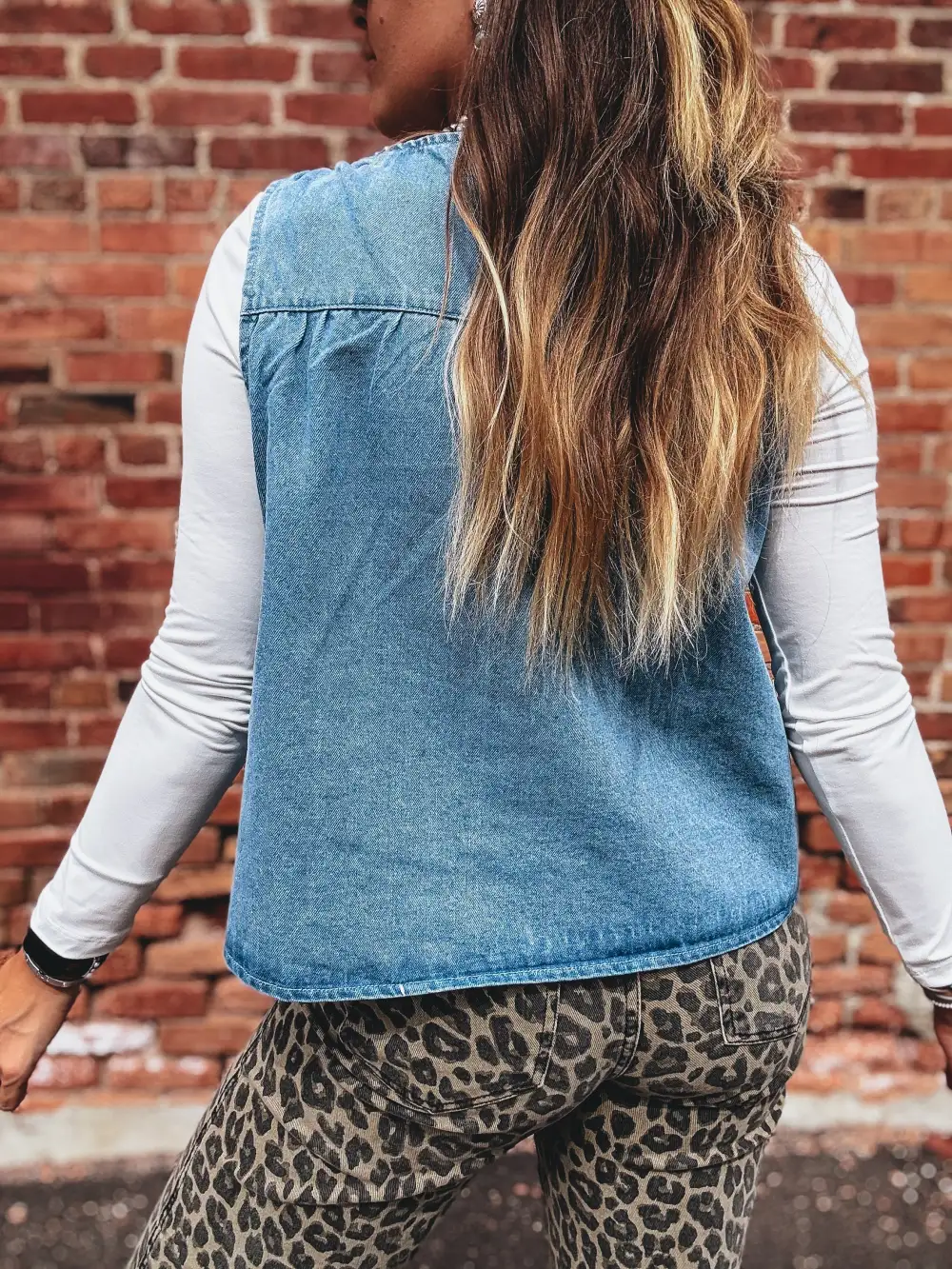 Relaxed Denim Layered Tank Top